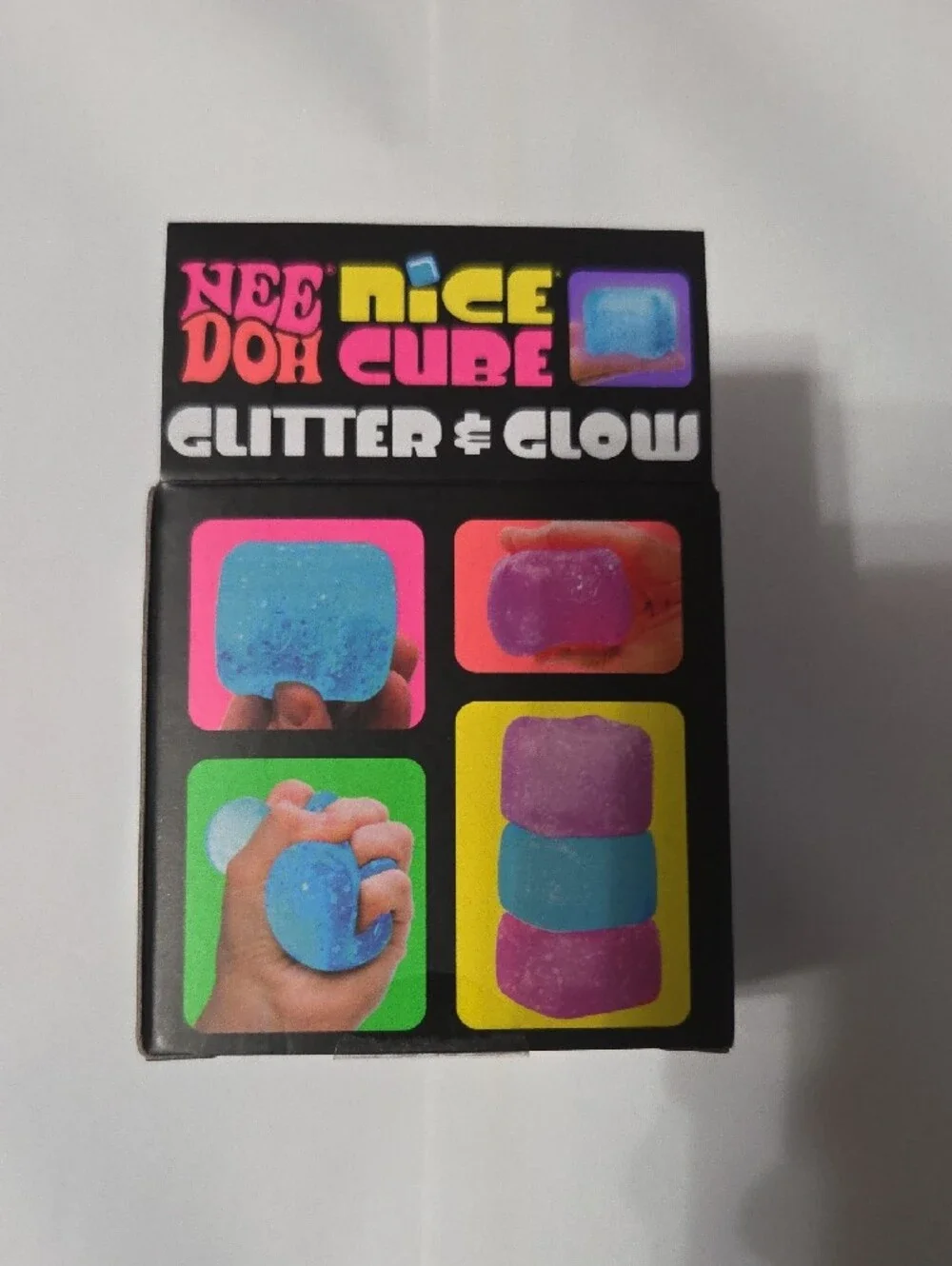 Nice Cube Glitter & Glow Super Solid Squish - Teal Glitter